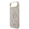 Husa spate Guess din piele PU 4G cu logo metalic, cadru auriu, pentru iPhone Air, roz