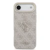 Husa spate Guess din piele PU 4G cu logo metalic, cadru auriu, pentru iPhone Air, roz