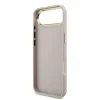 Husa spate Guess din piele PU 4G cu logo metalic, cadru auriu, pentru iPhone Air, roz