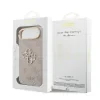 Husa spate Guess din piele PU 4G cu logo metalic, cadru auriu, pentru iPhone Air, roz