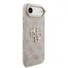Husa spate Guess din piele PU 4G cu logo metalic, cadru auriu, pentru iPhone Air, roz