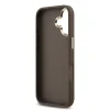 Husa spate Guess din piele PU 4G cu logo metalic și ramă aurie pentru iPhone 17, maro