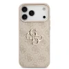 Husa spate Guess din piele PU 4G cu logo metalic și ramă aurie pentru iPhone 17 Pro Max, roz