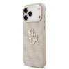 Husa spate Guess din piele PU 4G cu logo metalic și ramă aurie pentru iPhone 17 Pro Max, roz