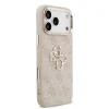 Husa spate Guess din piele PU 4G cu logo metalic și ramă aurie pentru iPhone 17 Pro Max, roz