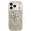Husa spate Guess din piele PU 4G cu logo metalic și ramă aurie pentru iPhone 17 Pro, roz