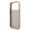 Husa spate Guess din piele PU 4G cu logo metalic și ramă aurie pentru iPhone 17 Pro, roz