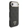 Husa spate Guess din piele PU 4G cu logo triunghiular și ramă aurie MagSafe pentru iPhone Air, neagră