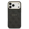 Husa spate Guess din piele PU 4G cu ramă aurie MagSafe pentru iPhone 17 Pro Max, neagră