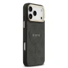 Husa spate Guess din piele PU 4G cu ramă aurie MagSafe pentru iPhone 17 Pro Max, neagră