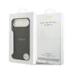 Husa spate Guess din piele PU 4G cu ramă aurie MagSafe pentru iPhone Air, neagră