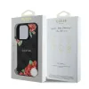 Husa spate Guess din piele PU 4G Roses MagSafe pentru iPhone 16 Pro, neagră