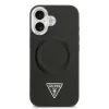 Husă spate Guess din piele PU cu logo triunghiular MagSafe pentru iPhone 17, neagră