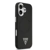 Husă spate Guess din piele PU cu logo triunghiular MagSafe pentru iPhone 17, neagră