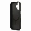 Husă spate Guess din piele PU cu logo triunghiular MagSafe pentru iPhone 17, neagră
