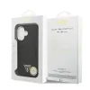 Husă spate Guess din piele PU cu logo triunghiular MagSafe pentru iPhone 17, neagră