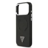 Husă spate Guess din piele PU cu logo triunghiular MagSafe pentru iPhone 17 Pro Max, neagră