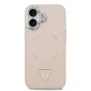 Husă spate Guess din piele PU cu logo triunghiular MagSafe pentru iPhone 17, roz