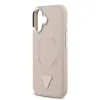 Husă spate Guess din piele PU cu logo triunghiular MagSafe pentru iPhone 17, roz