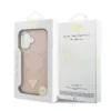 Husă spate Guess din piele PU cu logo triunghiular MagSafe pentru iPhone 17, roz