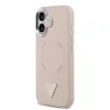 Husă spate Guess din piele PU cu logo triunghiular MagSafe pentru iPhone 17, roz