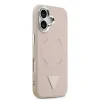 Husă spate Guess din piele PU cu logo triunghiular MagSafe pentru iPhone 17, roz