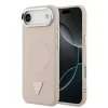 Husa spate Guess din piele PU cu logo triunghiular MagSafe pentru iPhone Air, roz
