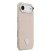 Husa spate Guess din piele PU cu logo triunghiular MagSafe pentru iPhone Air, roz