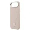 Husa spate Guess din piele PU cu logo triunghiular MagSafe pentru iPhone Air, roz