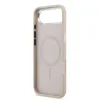 Husa spate Guess din piele PU cu logo triunghiular MagSafe pentru iPhone Air, roz