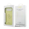 Husa spate Guess din silicon lichid 4G cu logo metalic pentru iPhone Air, galbenă