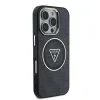 Husă spate Guess IML 4G MagSafe cu sclipici și logo triunghi pentru iPhone 16 Pro Max, neagră
