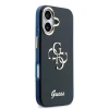 Husa spate Guess IML 4G Script Metal Logo pentru iPhone 17, albastră