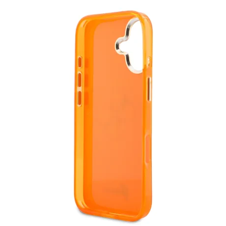 Husa spate Guess IML 4G Script Metal Logo pentru iPhone 17, portocalie