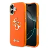 Husa spate Guess IML 4G Script Metal Logo pentru iPhone 17, portocalie