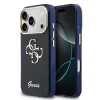 Husa spate Guess IML 4G Script Metal Logo pentru iPhone 17 Pro, albastră