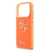 Husa spate Guess IML 4G Script Metal Logo pentru iPhone 17 Pro, portocalie