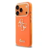Husa spate Guess IML 4G Script Metal Logo pentru iPhone 17 Pro, portocalie