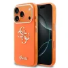 Husa spate Guess IML 4G Script Metal Logo pentru iPhone 17 Pro, portocalie