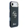 Husa spate Guess IML 4G Script Metal Logo pentru iPhone Air, albastră