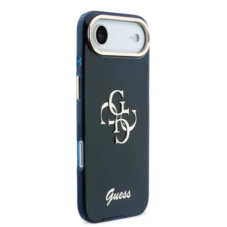 Husa spate Guess IML 4G Script Metal Logo pentru iPhone Air, albastră