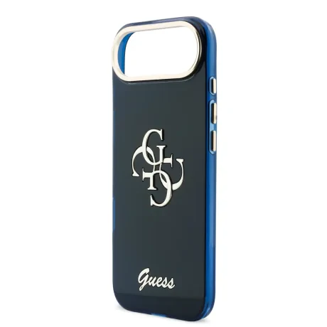 Husa spate Guess IML 4G Script Metal Logo pentru iPhone Air, albastră