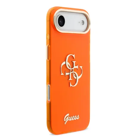 Husa spate Guess IML 4G Script Metal Logo pentru iPhone Air, portocalie
