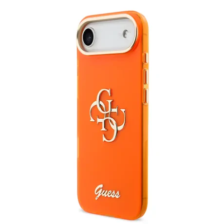 Husa spate Guess IML 4G Script Metal Logo pentru iPhone Air, portocalie