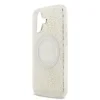 Husa spate Guess IML Flowers Allover Strap MagSafe pentru iPhone 17, albă