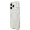 Husa spate Guess IML Flowers Allover Strap MagSafe pentru iPhone 17 Pro, albă