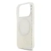 Husa spate Guess IML Flowers Allover Strap MagSafe pentru iPhone 17 Pro, albă