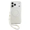 Husa spate Guess IML Flowers Allover Strap MagSafe pentru iPhone 17 Pro Max, albă