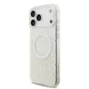 Husa spate Guess IML Flowers Allover Strap MagSafe pentru iPhone 17 Pro Max, albă