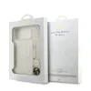 Husa spate Guess IML Flowers Allover Strap MagSafe pentru iPhone 17 Pro Max, albă